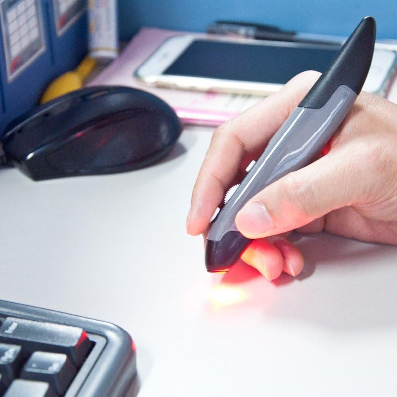 lychee Wireless Optical Pocket Pen Mouse, 2.4GHZ USB Wireless Optical Pen Mouse 800/1200/1600 DPI Adjustable Handwriting Mini Air Mice for PC Laptop Notebook Computer Mac (Grey) - Image 5